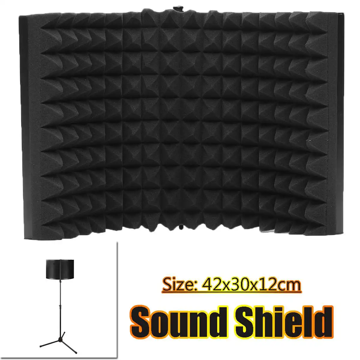 

42x30cm Folding Studio Microphone Isolation Shield Recording Sound Absorber Foam Panel Soundproof Sponge Studio Foam