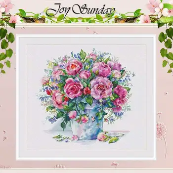 

A bunch of bright roses patterns counted 11CT 14CT 18CT Cross Stitch Sets DIY Chinese Cross-stitch Kits Embroidery Needlework