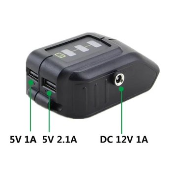 

USB Converter Charger Dual Port Heating Jacket Adapter for DEWALT 14/18/20V Li-Ion Battery Converter USB Device Charging Adapter