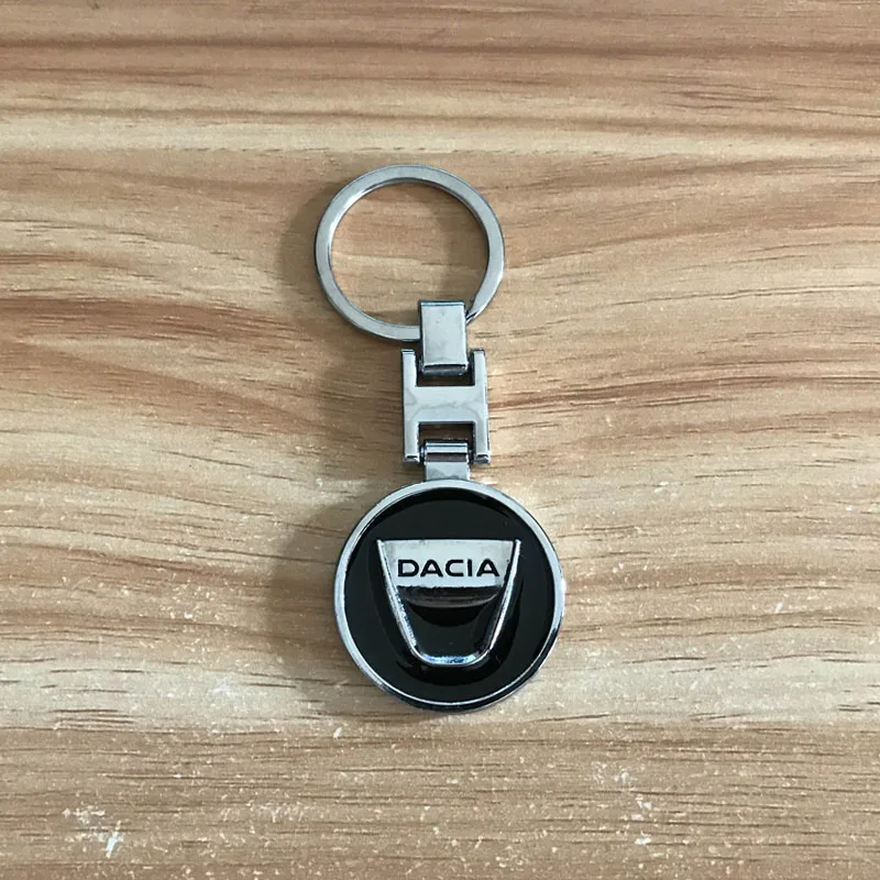 Металлический двухсторонний брелок для DACIA эмблема стиль черный для Dokker Logan Sandero автомобильный брелок авто аксессуары украшения