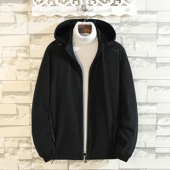 

Season Medium Length Money Outdoor Men Youth Lian Cap Sports Thin Cotton Solid Color Big Size Leisure Loose Coat