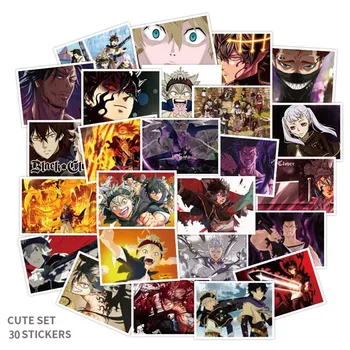 

30pcs Anime Black Clover Stickers Noell Silva Asta Yuno Anime Sticker For Laptop Suitcase Skateboard Fridge Bicycle Luggage Cars