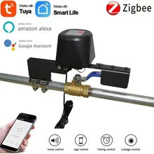 

Tuya DIY Zigbee 3.0 Water Valve Gas Valve Shut Off Controller APP Control Water Sensor Valve Works With Alexa Yandex Google Home
