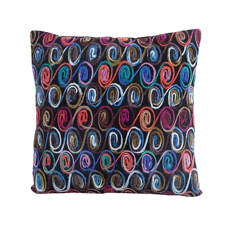 

Woolen weaving cushion cover 45x45cm no inner special round circle pattern square shape colorful sofa pillow cushion cases X125