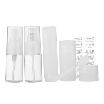 

1 Set of 6Pcs Cosmetic Bottles Portable Travel Bottles Refillable Makeup Organizer Container White (1Pc Scoop 1Pc Cream Box 1Pc