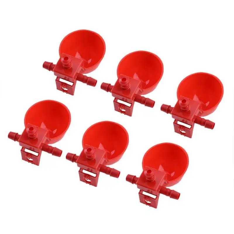 

6pcs Automatic Bird Coop Feeder Poultry Water Drinking Cups Easy to Use and Safe Environmental Protection Chicken Fowl Drinker