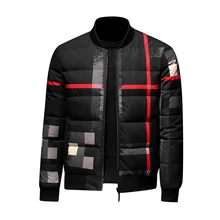 Мужская куртка на белом утином пуху, толстая бейсбольная куртка, мужское повседневное пальто