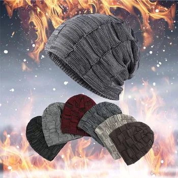 

Winter 2020 Women Men Warm Baggy Weave Crochet Winter fluff Inside Beanie Skull Caps Hat Dropshipping ins wind fashion style
