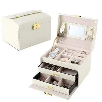 

Noble Jewelry Display Box Leather Jewelry Case Dressing Cabinet Clasps Bracelet Organizer Carrying Bags Jewelry Storage Case*