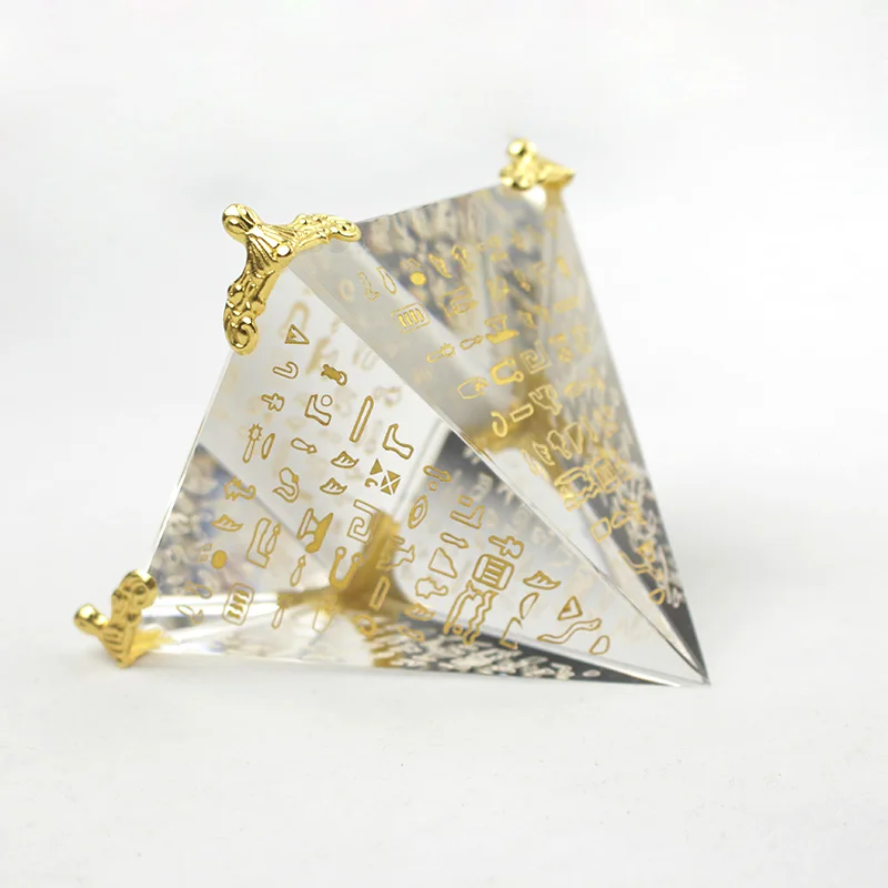 Egyptian Crystal Clear Pyramid Chakra Ornament Home Decor - Image 3