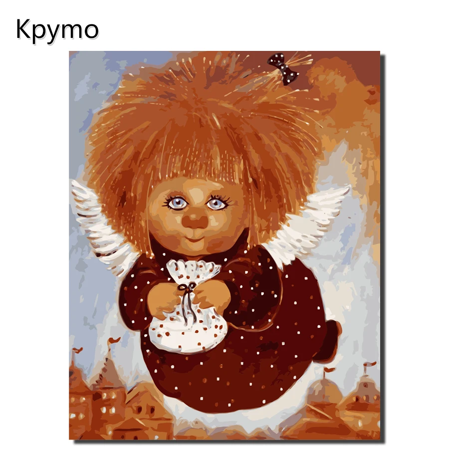 

Kpymo Chuvilyaeva Galina angel Picture Modern Framed Painting By Numbers Handpainted Oil Painting On Canvas Home Decor