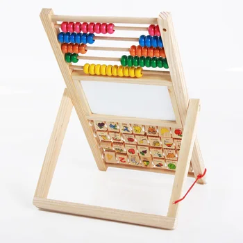 

Wooden Toys Counting Cognition Board Multifunction Abacus Learning Stand Early Learning Educational Math Drawing Toy for Kids