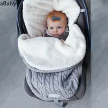 Manta de invierno para cochecito de bebé recién nacido, saco de dormir grueso y cálido, de ganchillo