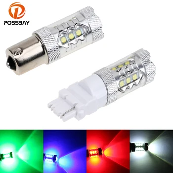

POSSBAY 1156/1157/3156/3157/7440/7443/9005/9006/H1/H3/H7/H8 LED White/Red/Blue/Green Bulb Tail Lights Head Light Lamp