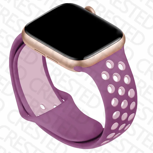 Silicone Strap For Apple Watch band 44mm 40mm iWatch 38mm 42mm Smartwatch watchband Bracelet Apple Watch 6 SE 5 4 3 Accessories violet fog 18