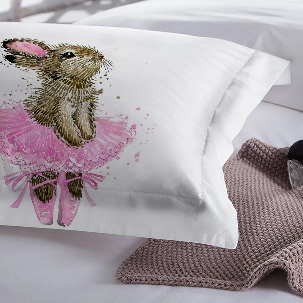 Easter Rabbit Bedding Set Dance Animal Duvet Cover With Pillowcase Twin Queen King Size Bed Set 3pcs bedlinen home textiles