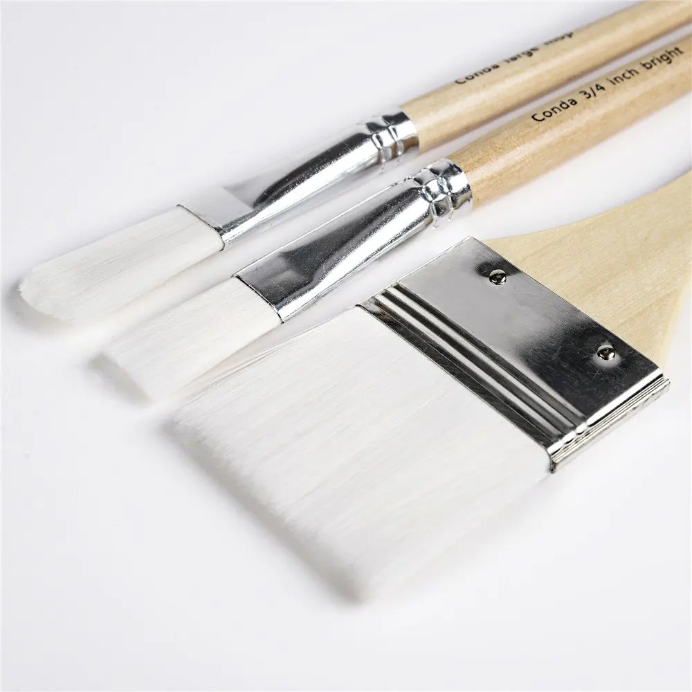 Best CONDA Paint Brushes 24 Pcs Set Art Brush Watercolor Oil Acrylic Paints Professional Nylon Short Wood Handle with Brush Case