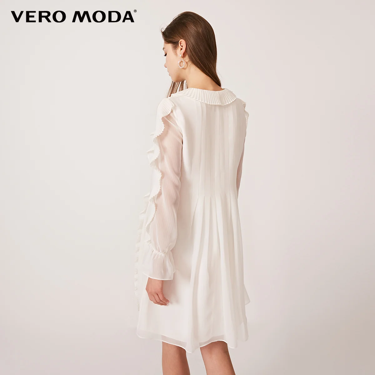 Женское плиссированное платье до середины голени с оборками Vero Moda | 31917D520|Платья|