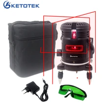 5 линий, 6 точек, лазерный уровень, 360, самонивелирующийся, горизонтальный, вертикальный, с функцией наклона, Slash, импульсная передача, AC DC, двойное использование