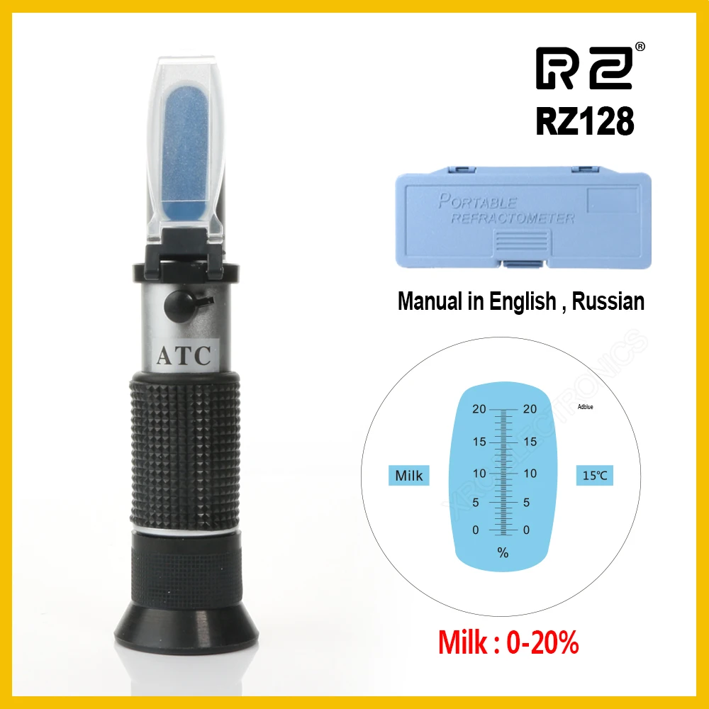 RZ 0-20% молоко БРИКС тестер метр УВД точность измерения молока рефрактометр ручной инструмент RZ128