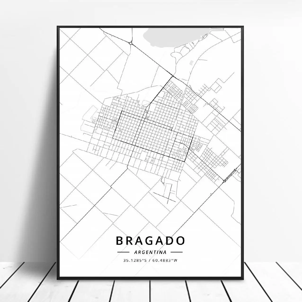 Bragado Moreno Rosario Mendoza Buenos Alres Argentina Canvas Art Map Poster | Дом и сад