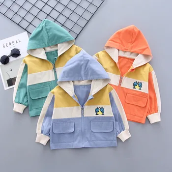 

Spring Autumn Baby Jacket Kid Zipper Hooded Boy Girl Fashion Casual Sport Jackets Infant Cartoon Print Clothes Children Clothing