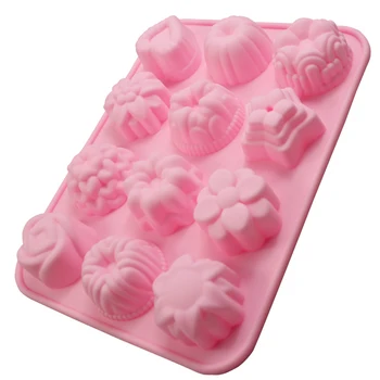 

12 Holes Different Flowers Ice Chocolate Making Tools Chocolate Mold Cookie Mold Flower Shape Fondant Cake Cake Decoration Tools
