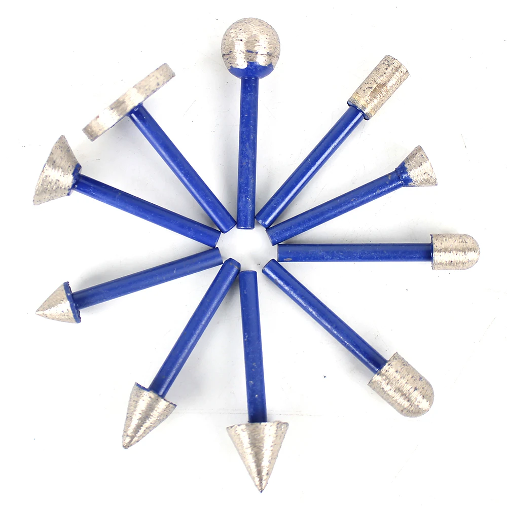 DIATOOOL 1pc Fraise Diamant Brassé Sous Vide Avec Queue 1/2" Pour Fraise En Pierre, Granit, Marbre, No.11