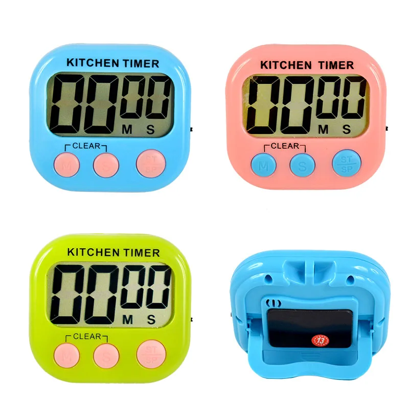 

Large Magnetic Digital LCD Kitchen Cooking Timer Stopwatch Loud Alarm Clock Timers Count Down Up Training Countdown&up Timers