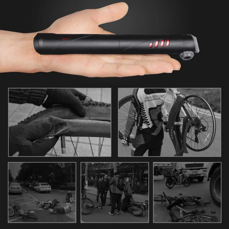 

Portable Bicycle Pump Hand Pump Cycling Air Pump Basketball Soccer Toy Tire Inflator Valves Mountain Bike Pu