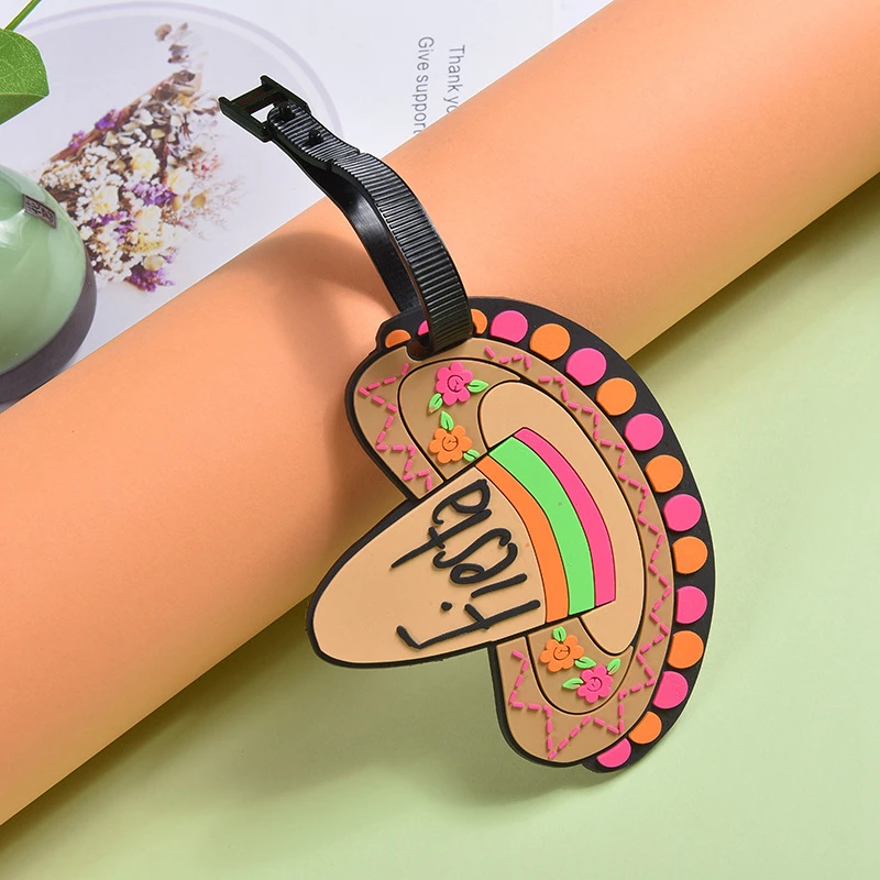 

Creative Hat Luggage Tags Silica Gel Suitcase ID Addres Holder Portable Kawaii Women Girl Travel Accessories Baggage Boarding