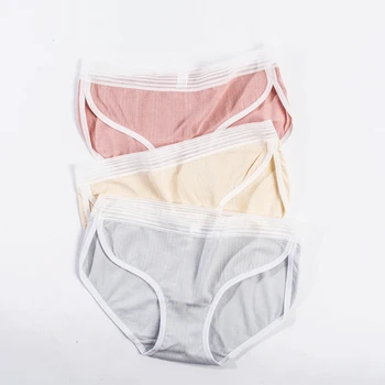 

3pc Lot Cotton Knicker Women Solid Color Low Rise Panties Breathable Comfortable Large Size Loose Girl Students Briefs