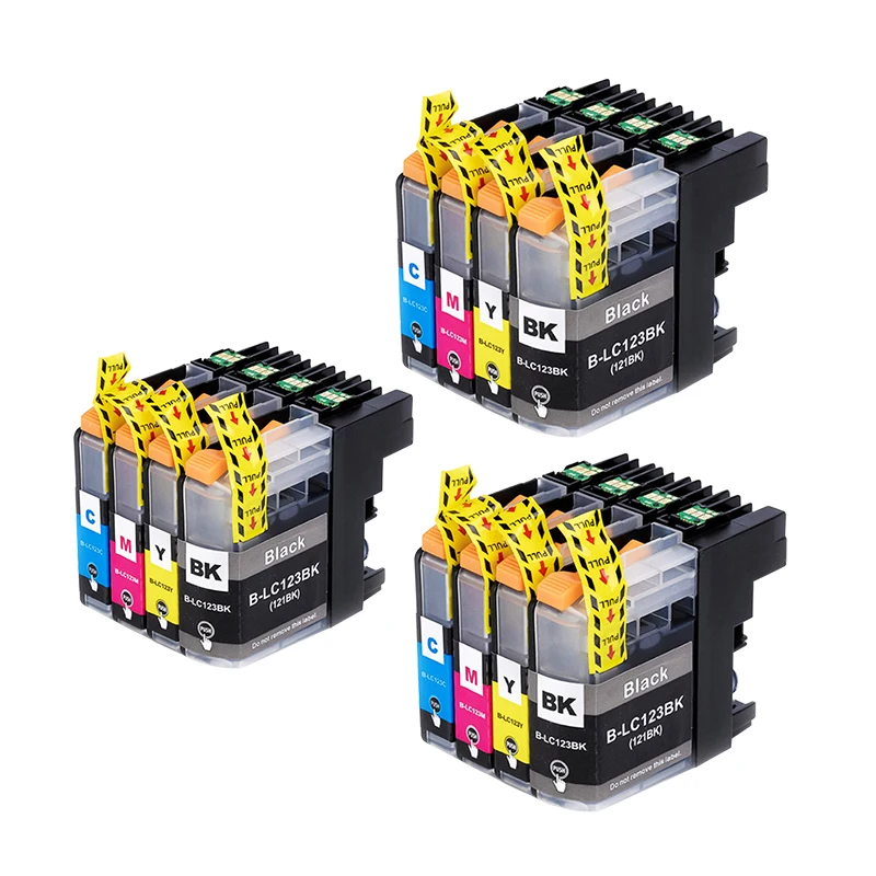 12 совместимые чернильные картриджи LuoCai для Brother LC123 LC121 MFC-J470DW J650DW J870DW J245 DCP-J552DW J752DW