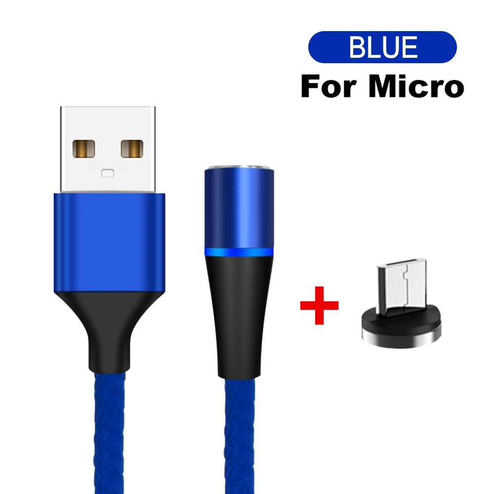 3A Быстрая зарядка Магнитная линия передачи данных Micro usb type-C для iOS зарядный чехол для проводов зарядный шнур диск Kabel телефонная линия питания - Цвет: Micro-Blue