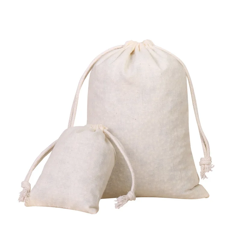 10pcs cotton bags gift drawstring pouch gift box packaging bags linen jewelry display Xmas wedding sack burlap bag Diy