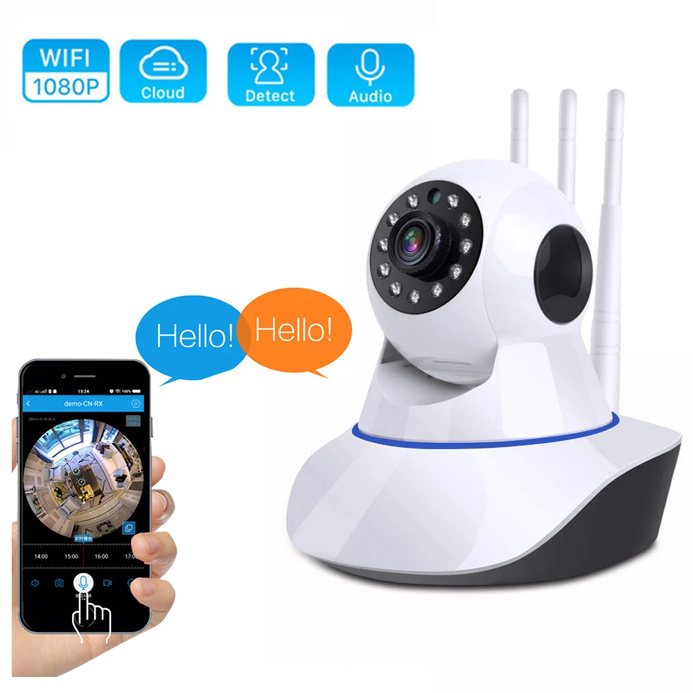 

HD 1080P Cloud Wifi IP Camera Intelligent Auto Tracking P2P IR Cut Security Camera Baby Monitor Night Vision Device Smart Home