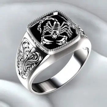 

MENGYI Top-quality Gothic Style Punk Scorpion Male Retro Ring Scorpion Pattern Rings For Men Jewelry