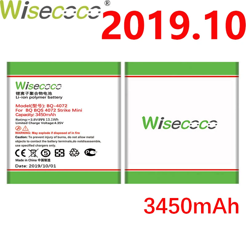 Wisecoco BQ-4072 3450mAh Newly Production Battery For BQ BQ-4072 BQs-4072 Strike mini Phone Battery Replacement+Tracking Number