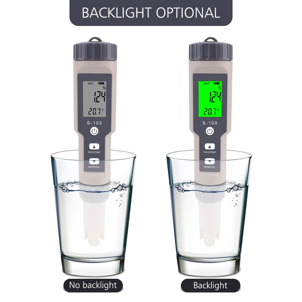 Yieryi S-100 Salinometer 4 в 1 TDS/EC/соленость/Tem Цифровой Измеритель Качества Воды Тестер для бассейна спа тестер солености