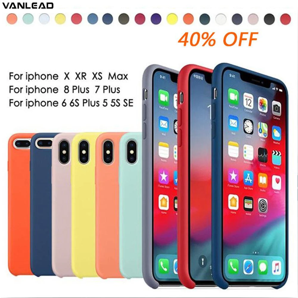 

Luxury Original Official Mobile Phone Case LOGO Silicone Back Case Ultra-Thin Soft TPU For Apple Iphone 7 Case Logo 6s Plus X XS