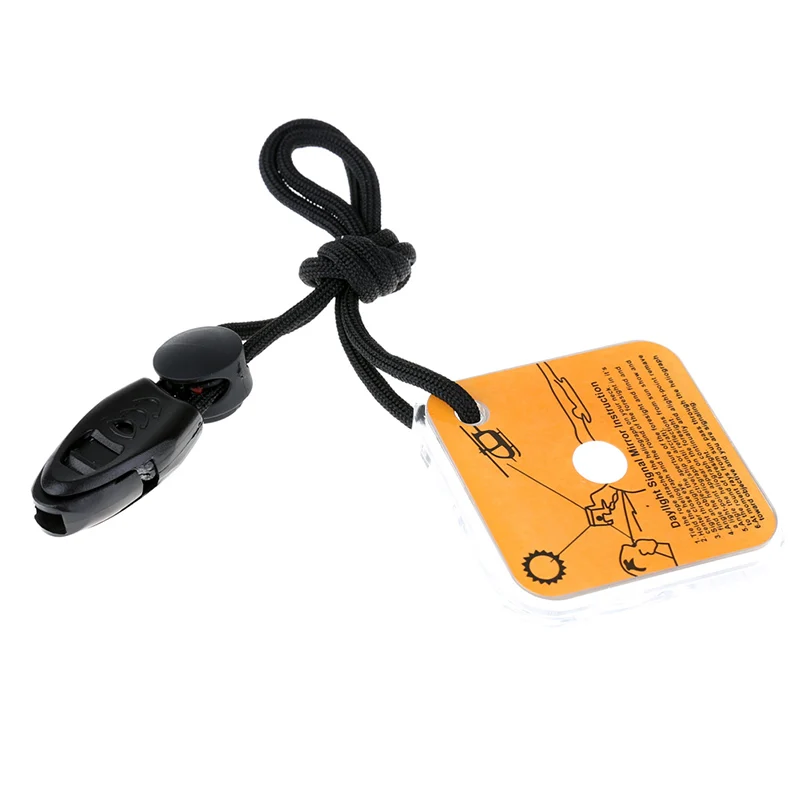 

New Survival Reflective Signal Mirror Emergency Star Flash Mirror with Landyard and Manual on Back in Long Distance Notice