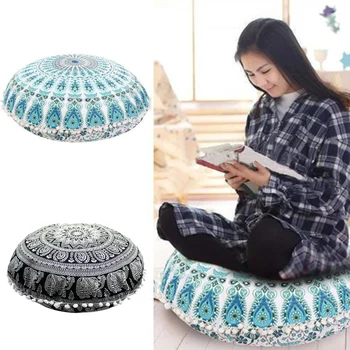 

Indian Mandala Floor Pillows Round Bohemian Cushion Pillows Cover Case Color Textile Pillow 43*43CM DROP SHIP