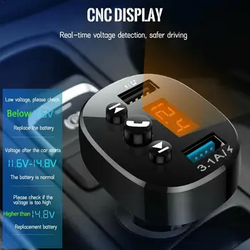 

3.1A car phone mobile phone charger hands-free wireless speed car player U bluetooth bluetooth kit dual multifunctional MP3 S4J8