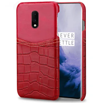 

Genuine leather Phone Case For Oneplus 6 6T 7 7T Pro Case For 3 3T 5 5T Cowhide Stitiching texture Back cover