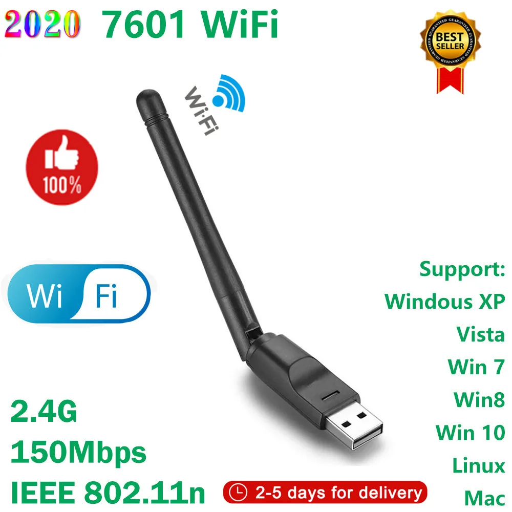 10-PCS-USB-WiFi-7601-150Mbps-2-4GHz-MTK-7601-chip-polybag-packing-WiFi-USB2