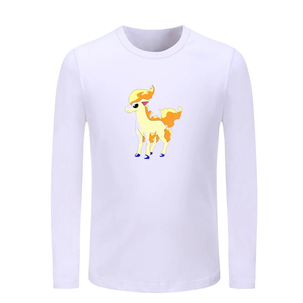 Милые детские футболки с рисунком Pokemon Ponyta Don't Touch Me Prairie wolf Детские футболки с графическим принтом топы для мальчиков и девочек, рождественский подарок