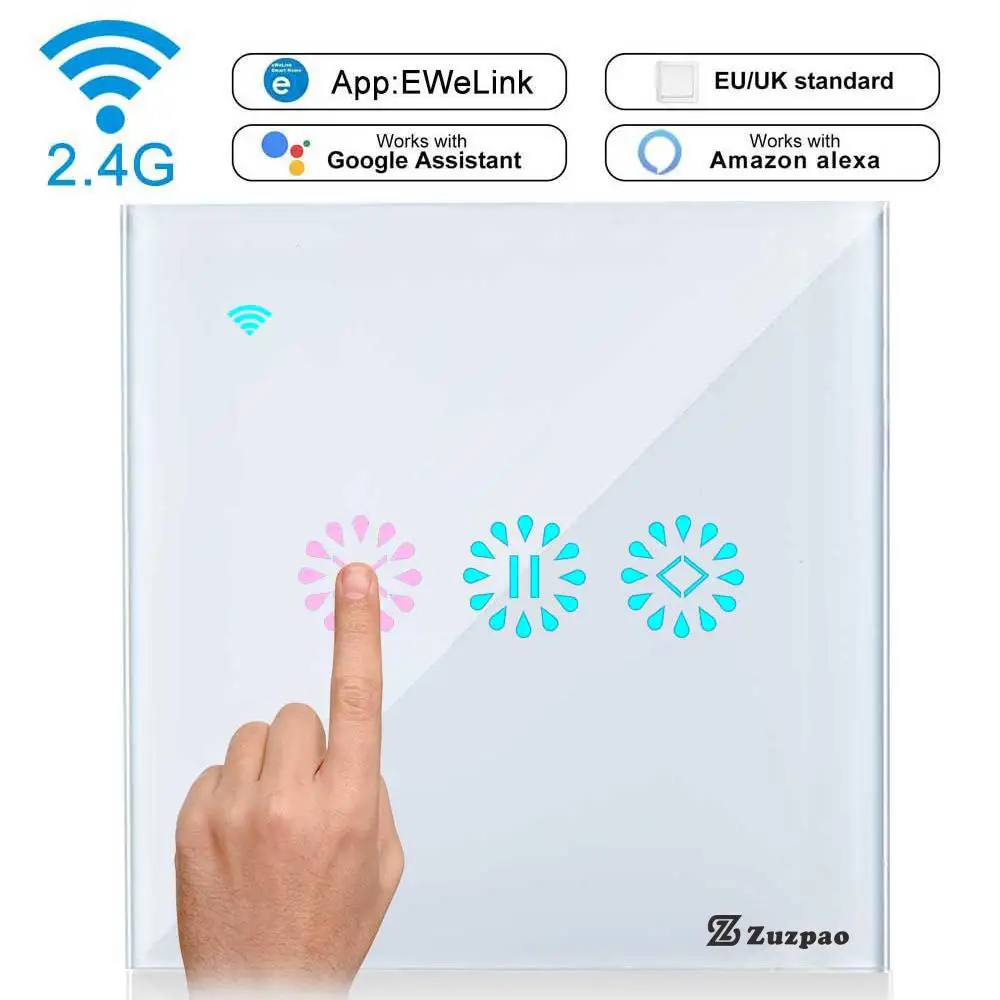 

Teekar WiFi Smart Curtain Switch For Electric Motorized Curtain Blind Roller Shutter For Alexa Google Home Water Drop Shape