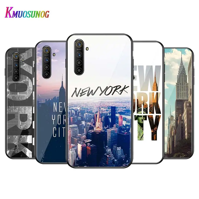 For OPPO A5 A9 2020 F7 Phone Cover Shell NEW YORK City for Reno 2 Z 2Z 2F 3 4 Pro 5G Bright Black Case | Мобильные телефоны и