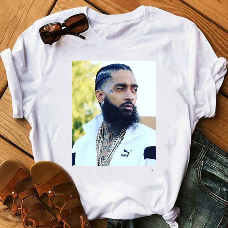 

Hot Rapper nipsey hussle Print Tshirt Women Harajuku Hip Hop rock T shirt nipsey Cool streetwear korean clothes summer tops tees