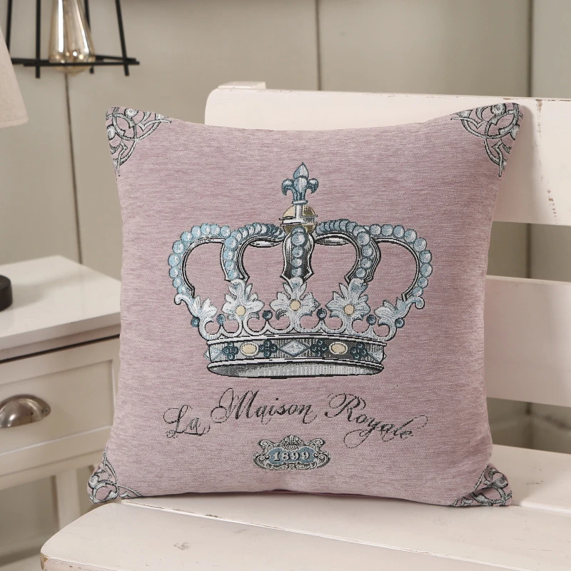 crown rose Наволочка из шенилла Чехол Наволочка декоративные подушки Чехол жаккардовые европейские Стиль размером 45*45, 55x55 зонт для детского кресла диван автомобиля домашний Текстильный - Цвет: crown rose
